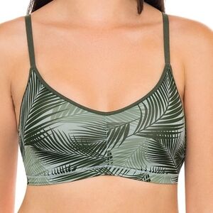 Kindly Leaf Print Bralette Wireless Padded Olive Green Bra XXXL 42DD NWT